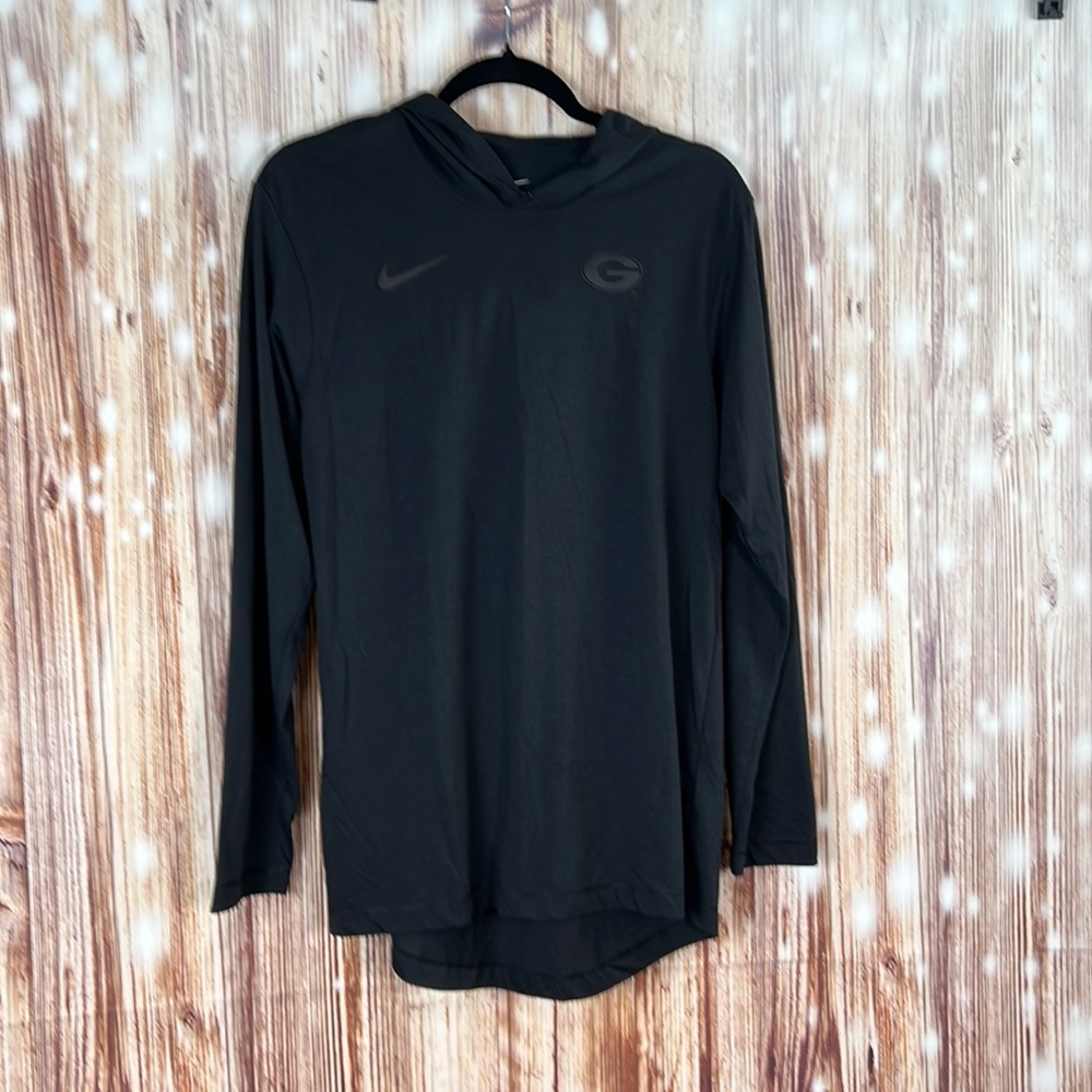 Nike Green Bay Packers Dr Fit Black Lightweight Hooded Shirt Small